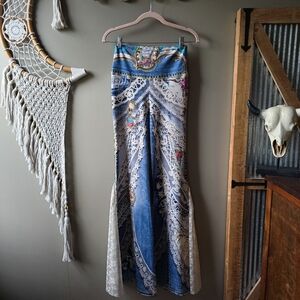 IPNG Antique Jewels Ribboned Lace Illusion Flare Pant Nwot